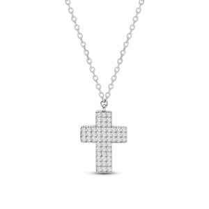 Collana pendente square con Croce in argento 925  AS1295