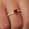 Anello Red Heart in argento 925  AS1334 (Crea Set con orecchini-Collana)