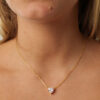 Collana con Cuore pendente realizzato in Argento 925 placcato in oro bianco  FC0402